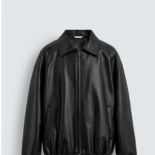 Мужской бомбер Zara из экокожи, размер L
