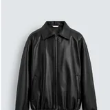Мужской бомбер Zara из экокожи, размер L 1
