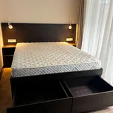 Кровать с тумбами, подсветкой и матрасом 2