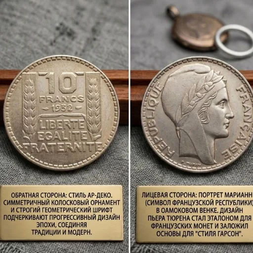 Монета 10 франков 1932 года