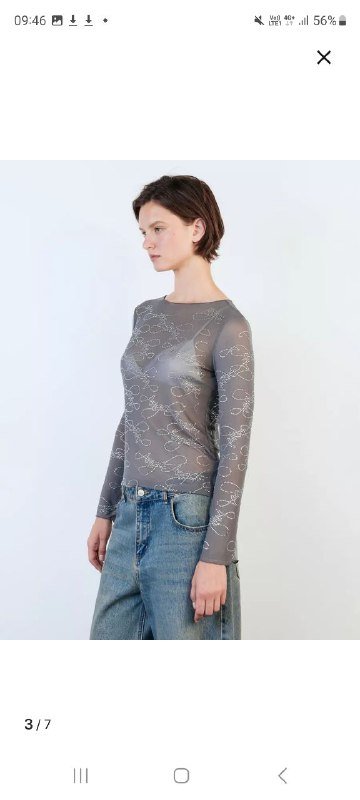 Лонгслив befree женский с стразами серый 3