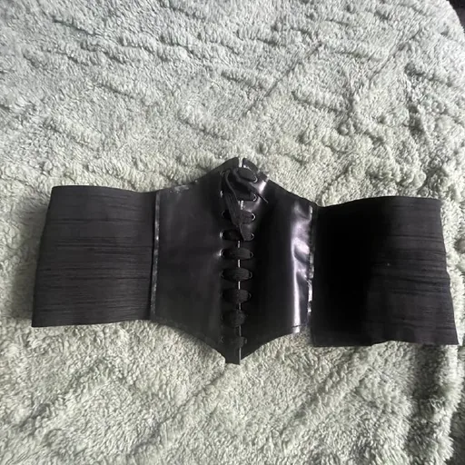Gloves, corset, long knee-high socks