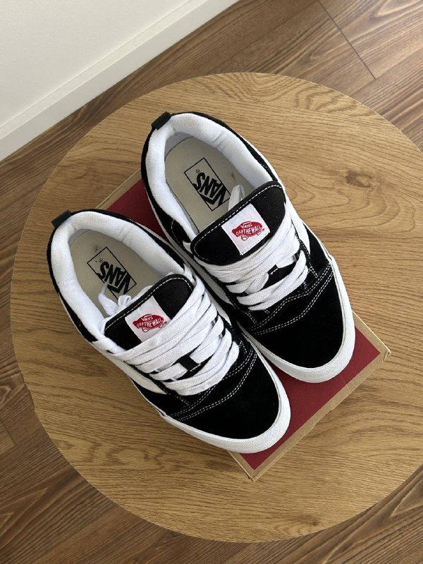 Кроссовки Vans Knu School черные белые мужские 3