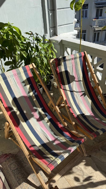 Шезлонги деревянные с текстилем 3