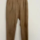 Бежевые замшевые брюки Zara 2