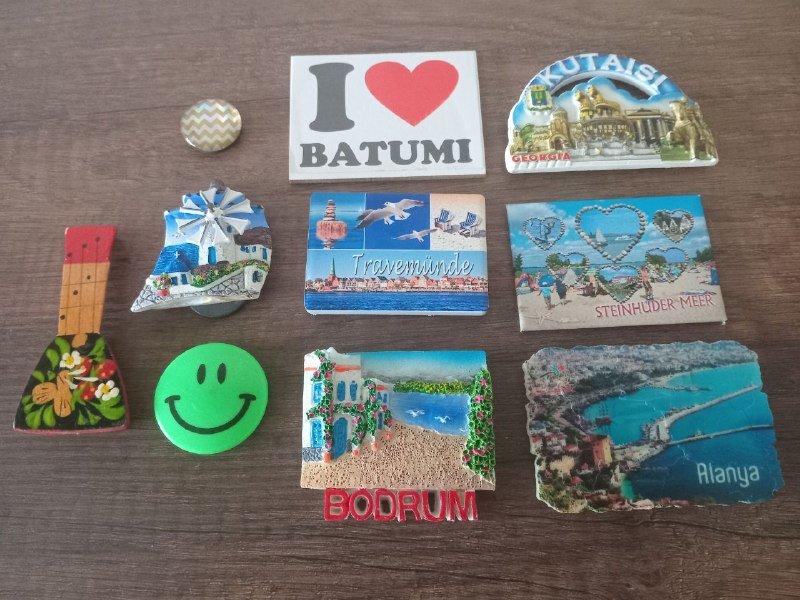 Редкие магниты из дерева и камня, пластиковый смайлик