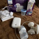 Электрический молокоотсос Philips, набор баночек 1