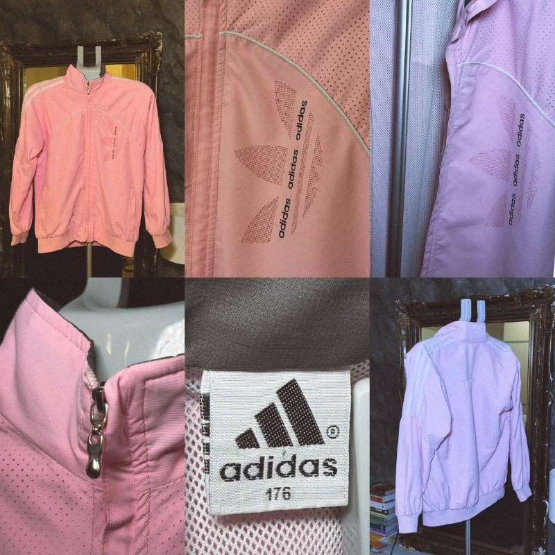 Розовая ветровка adidas спортивная женская