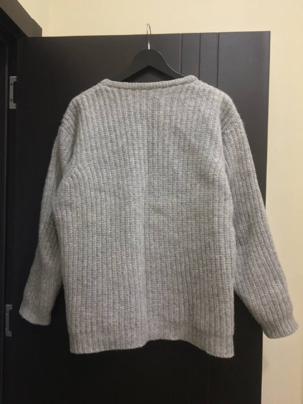 Унисекс серый свитер из шерсти, размер M-L, L-XL