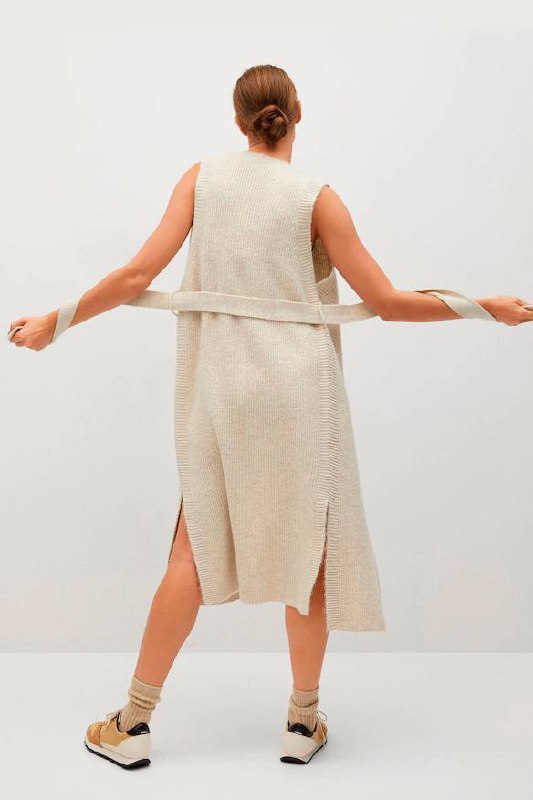 Удлиненный трикотажный жилет MANGO, Объемный укороченный кардиган Zara 4