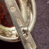 Серебряное кольцо, серьги с янтарём 5