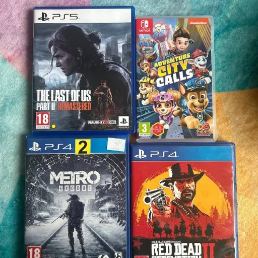 Last of Us Part 2, Red Dead Redemption 2, Metro Exodus, Paw Patrol