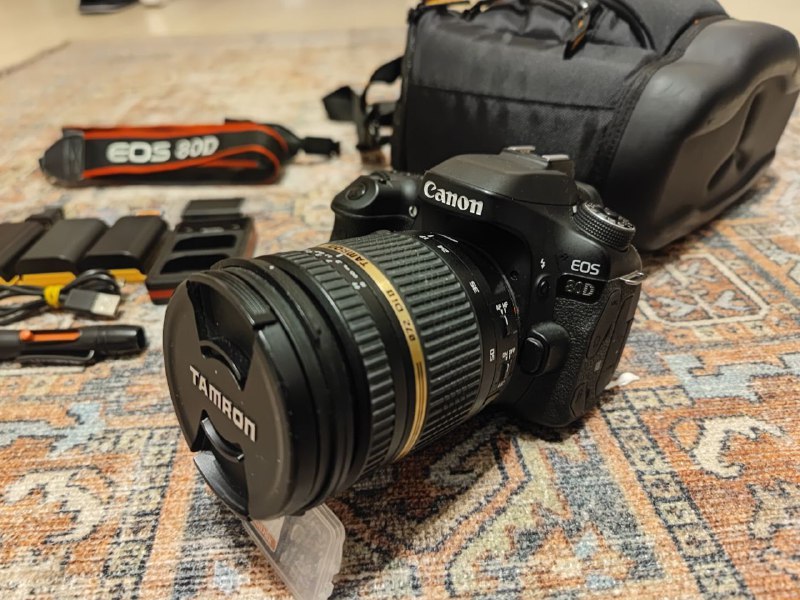 Фотоаппарат Canon 80D, объектив Sigma 17-50mm f/2.8, аксессуары