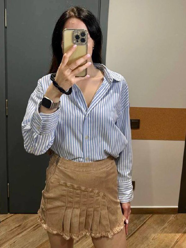 Рубашка Zara, Юбка Bershka, р-р S