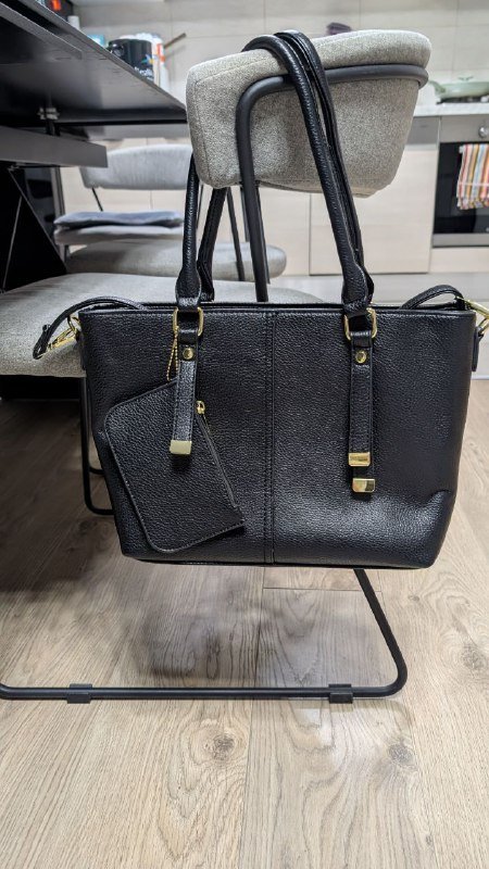 Черная сумка с подвесным кошельком, средняя черно-серая сумка 5