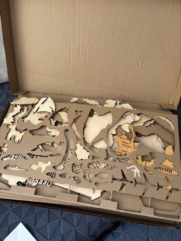 Деревянная карта мира настенная декорация 6