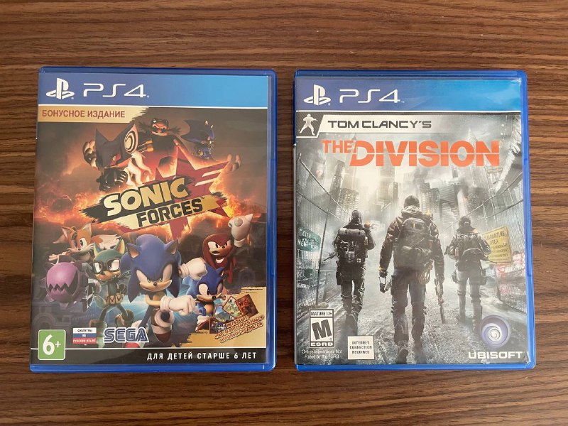 Диски для PlayStation 4 Sonic Forces, The Division 1