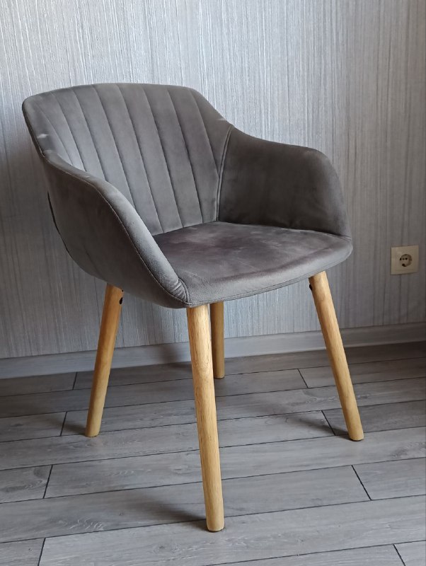 Стул JYSK ADSLEV grey velvet 1