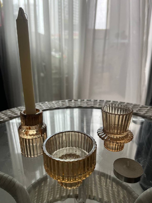 Подсвечники универсальные стеклянные 3 шт