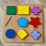Елочка декоративная, сортировка деревянная, шнуровка, вкладыши, игральные кости, сортер, липучки, панда, машина-трансформер 6