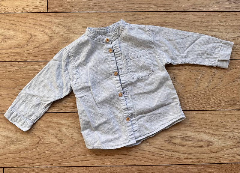 Рубашка детская небесно голубая Zara 86 см лен