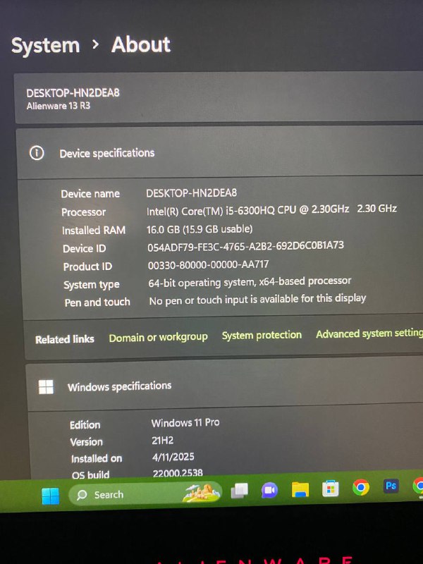 Ноутбук Alienware 13 R3 i5 6300HQ 16GB RAM SSD 256 GTX 1060 5