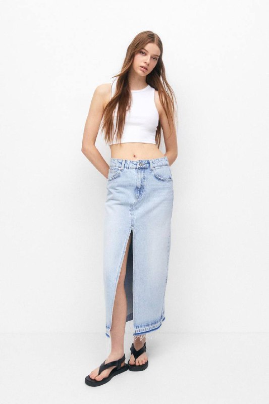 Джинсовая юбка Pull&Bear, джинсовый комбинезон New Look