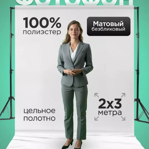 Белый тканевый фотофон 2x3 м