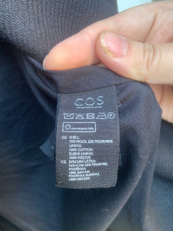 Чёрное драповое пальто Cos 38 размера 6