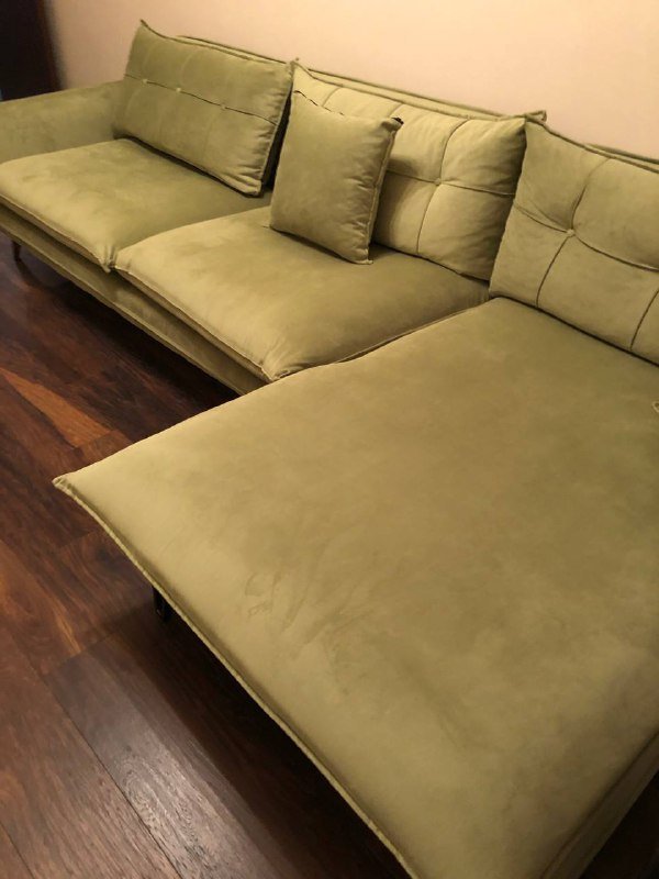 Диван угловой фисташковый новый 4
