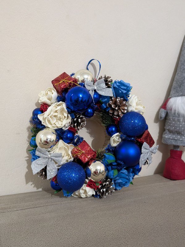 Новогодний венок ручной работы 3
