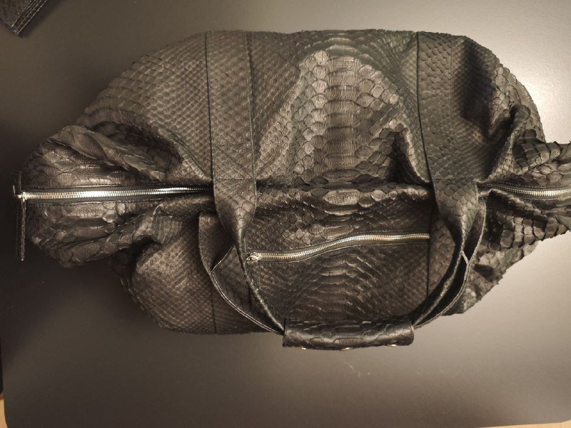 Дорожная сумка из натурального питона с кошельком