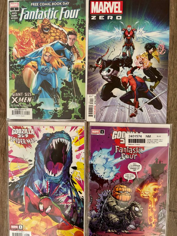 Комиксы Marvel Marvel Zero Fantastic Four Godzilla vs Fantastic Four Godzilla vs Spiderman