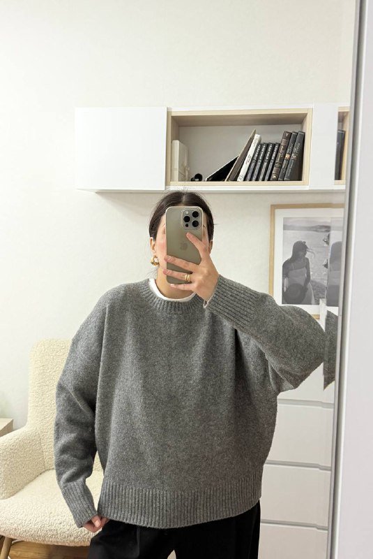 Свитер ZARA женский серый, размер M