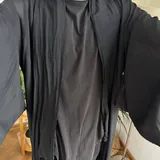 Black maxi kimono-style robe in Japanese style 3