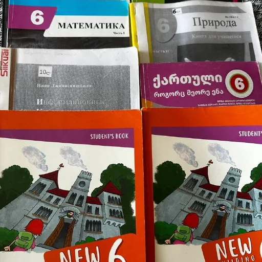 Учебники 6 класс: математика, природа, английский, грузинский язык