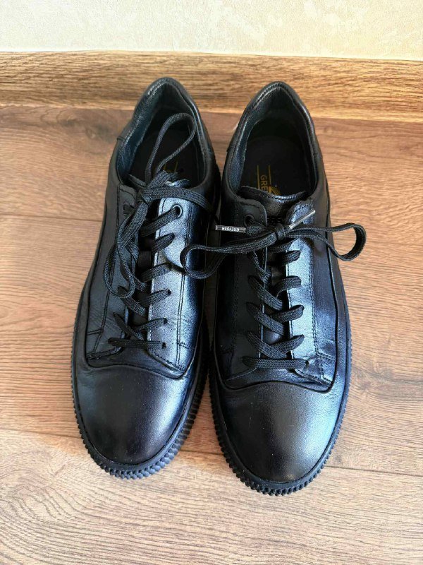 Мужские черные кожаные кроссовки 3