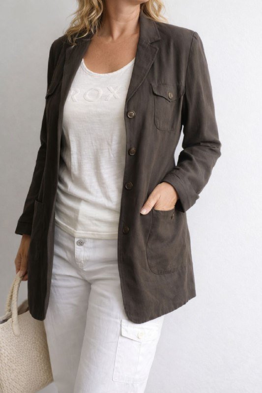 Жакет Windsmoor в стиле сафари из шёлка и льна