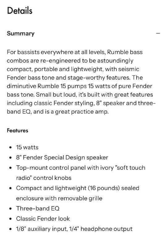 Усилитель Fender Rumble 15 ватт 3