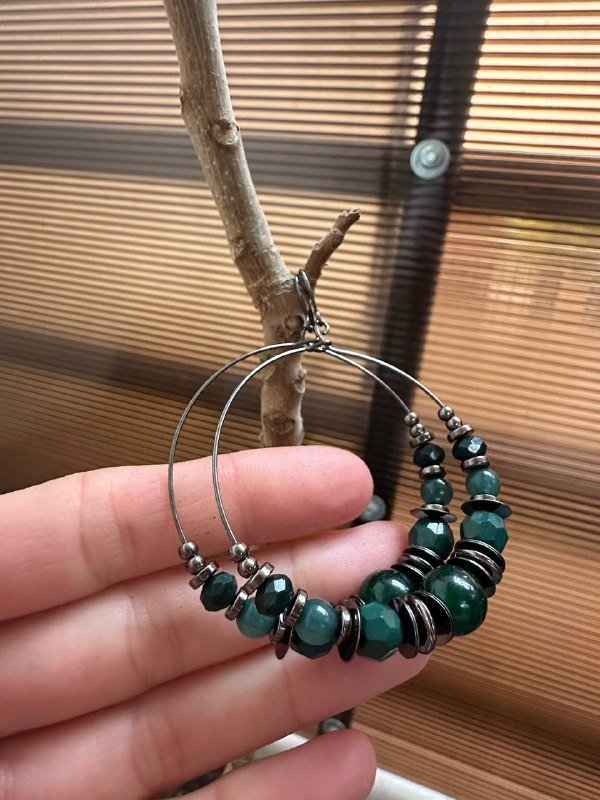 Круглые серьги с бусинами 2