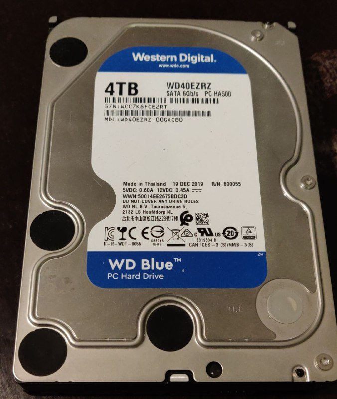 4TB WD Blue HDD, 1TB Seagate Barracuda HDD