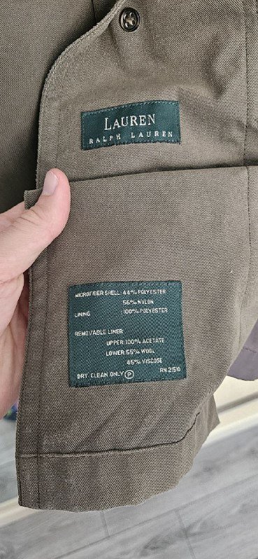 Плащ Ralph Lauren с тёплой подстёжкой, размер 52 2