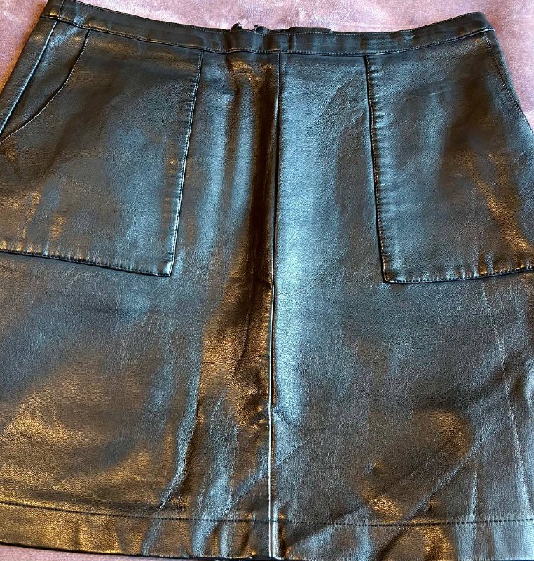 Кожаная юбка черная размер 38