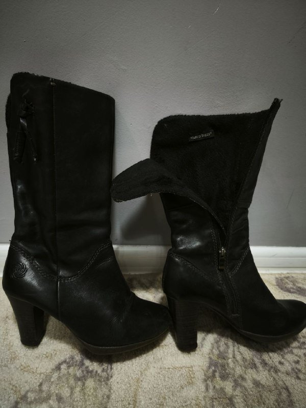 Сапоги Марко Тоззи натуральная кожа 36 размер каблук 8 см