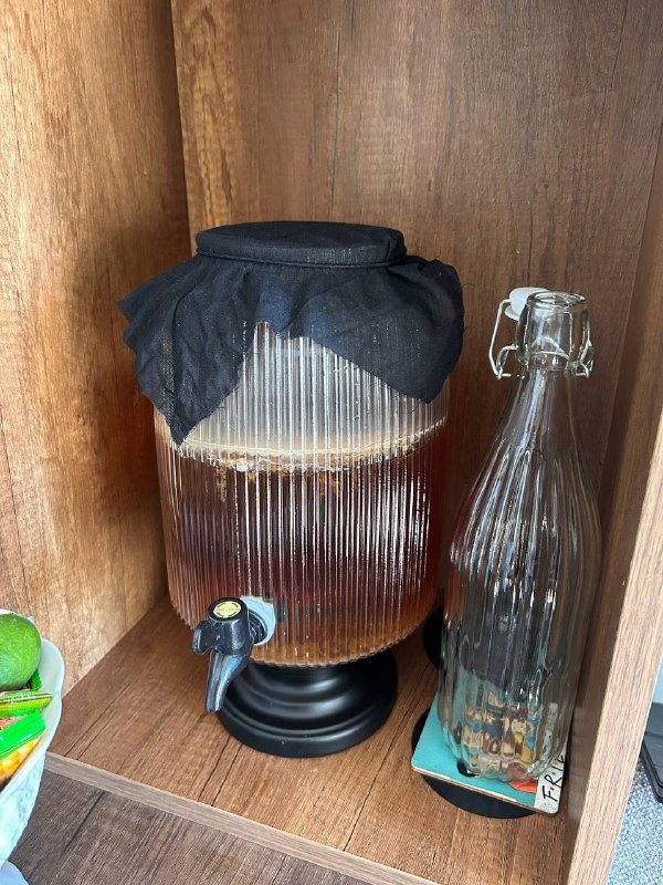 Чайный гриб, лимонадница, бутылки набор