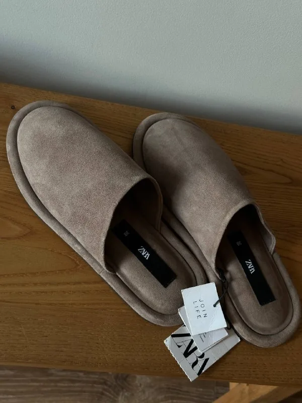 Замшевые мюли ZARA 1