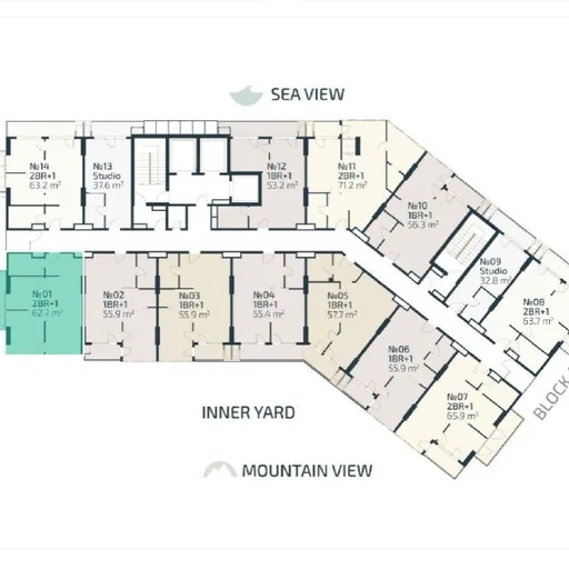 Переуступка квартиры 2+1, белый каркас