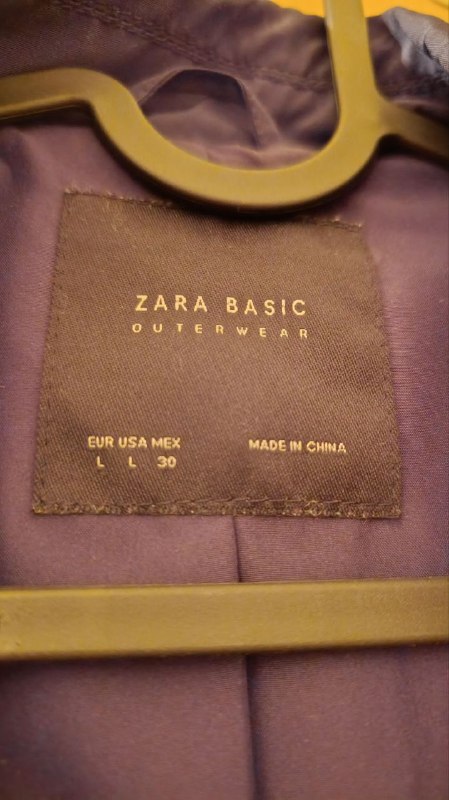 Тренч Zara, размер L, тёмно-синий 2