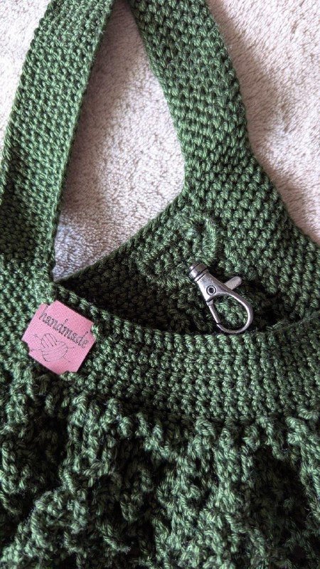 Сумка-авоська ручной работы с карабином для ключей