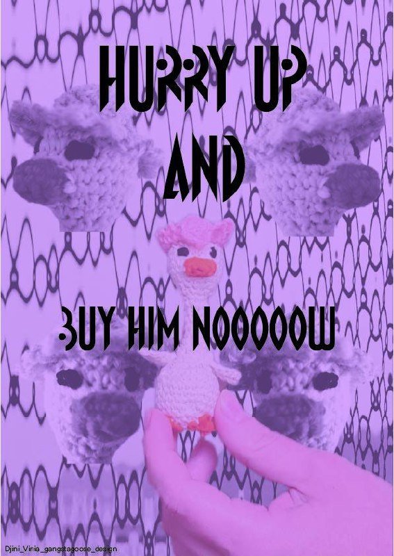 Амигуруми гусь с длинной шеей в шапочке 4